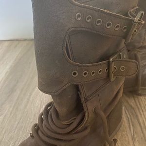 ALL SAINTS COMBAT BOOTS / BROWN